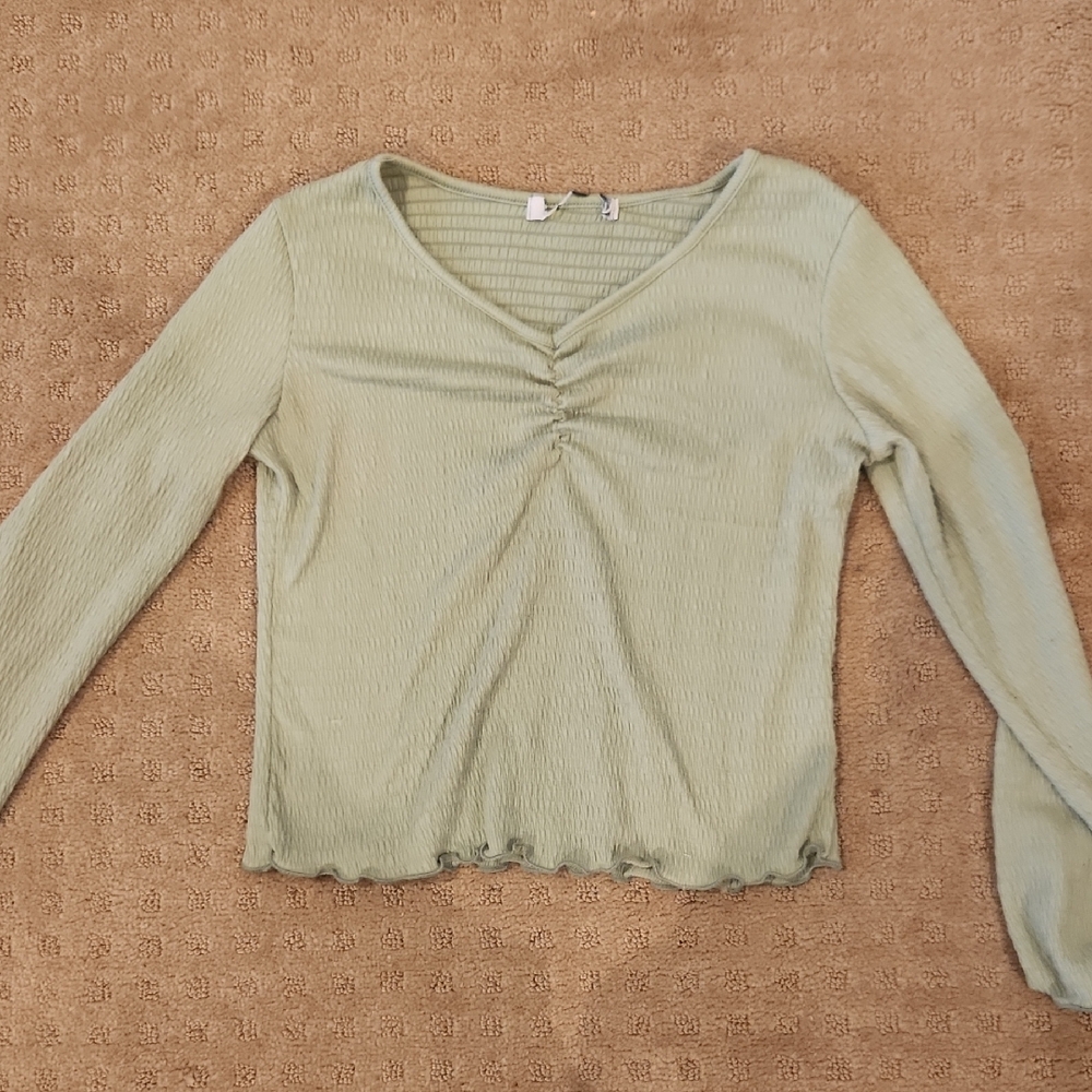 RSQ Girls Large Long Sleeve Green Top